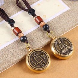 Pure Brass Twee Zodiac Guardian God Keychain Pendant, Benming Buddha, Puxian, Manjusri, Money Transfer Car Key Pendant