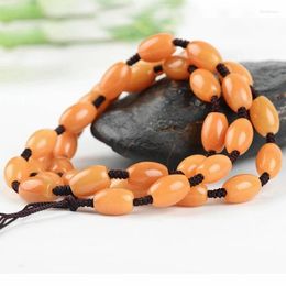 Chains Unique Design Natural Yellow Jade Stone Pendant Bead Rope Chain Chic Jewelry Accessory Necklace Crafts