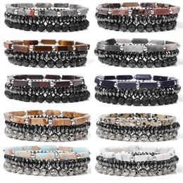 Strand Fashion Men Energy Bracelet Natural Stone Hematite Lava Tiger Eye Beaded Bangles For Women Anniversary Jewellery Gift