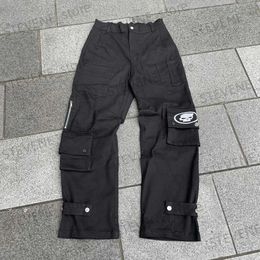 Men's Jeans Y2K Cargo Pants Harajuku Hip Hop Skull Print Baggy Black Pants Joggers Men 2023 New Rock Pocket Wide Leg Trousers Streetwear Hot T231121