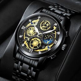 Wristwatches 2024 Top FNGEEN 4010 Design Mens Watches Sport Military Watch Luxury Stainless Steel Quartz Male Clock