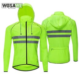 Cycling Jackets WOSAWE Windproof Water Repellent Cycling Jacket Men Bike Windcoat Long Sleeve Ropa Ciclismo 231120