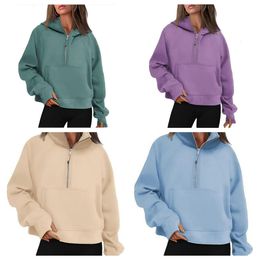 woman sweatshirt jacket hoodies designer hoodie Yoga Suit Hooded Ladies Gym Sportswear Outdoor Sports Jogging thick Loose Short Style With Fleece fashion