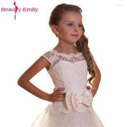 Girl Dresses White/Ivory Lace Flower For Weddings Party Gown First Communion Girls Up