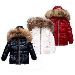 Down Coat 2023 Kids Winter Parka Boys White Duck Toddler Girl Waterproof Clothes Children Snowsuit Real Fur Clothing