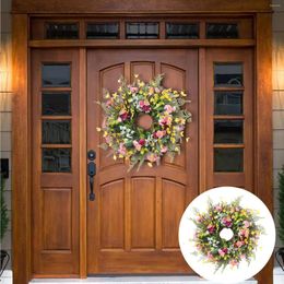 Decorative Flowers Winter Welcome Door Sign Christmas Wreath For Spring Wreaths Mother's Day Carnation Ring