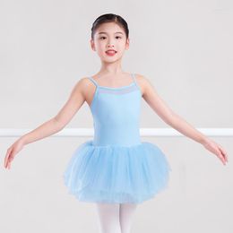 Stage Wear Ballet Leotards For Girls Tutu Dress Children Mesh Splicing Dance Pettiskirt Toddler Camisole Princess