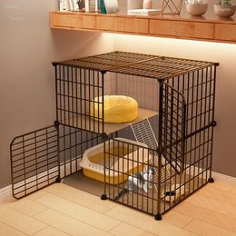 Cat Carriers Modern Wrought Iron Cages Home Villa Small Two-story House Litter Super Large Free Space Dog Pet Supplies