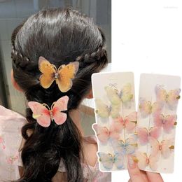 Hair Accessories 6pcs/set Mixed Colours Butterfly Pins Clips Ornaments For Girls Fashion Party Wedding Hairpins Women