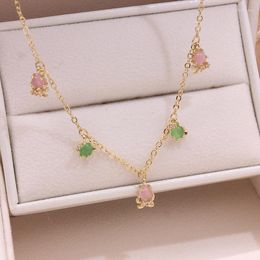 Chains Delicate Jewellery Elegant Crystal Ocean Animal Charm Pendant&necklaces For Women 14K Gold Plated Chain Necklaces