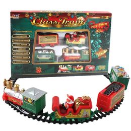 Christmas Toy Supplies Christmas Train Sets Childrens Mini Train DIY Christmas Gift Retro Boy Toy Car Electric Rail Car Educational Game Boy Toys 231121