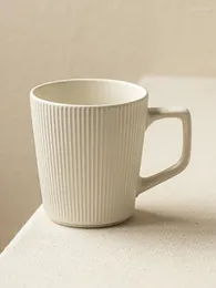 Mugs Nordic Simple Style High Capacity Mug Household Pratical Water Cup Couple Solid Colour Universal Striped Decoration