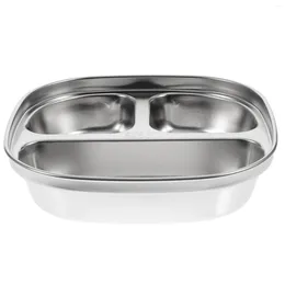 Bowls Plate Plates Divided Steel Tray Stainless Dinner Trays Compartment Kids Lunch Portion Control Section Serving Dishes Snack