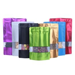Storage Bags Colorf Doypack Aluminium Foil Plastic Package Bag With Window Mylar Retails Zipper Pouch For Food Lx1767 Drop Delivery H Dhpn1