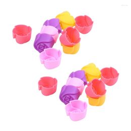 Baking Moulds 20X Silicone Rose Muffin Cookie Cup Cake Mold Chocolate Jelly Maker Mould