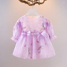 Girl Dresses Baby Girls Mesh Children Clothes Party Dress For Kids Wedding Princess Ball Gown Purle 0-4Y