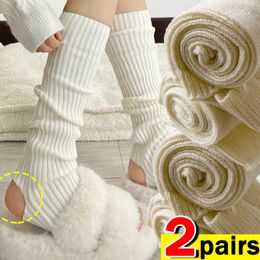 Socks Hosiery 12pairs Soft Knitted Leg Warmer Women Girls Y2k Lolita Boot Cuffs Stocking Winter Casual Crochet Foot Cover Long Leggings 231120