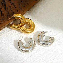 Hoop Earrings Greatera Trendy Gold Plated Stainless Steel For Women Geometric Round Circle Huggie Ear Rings Waterproof Jewelry