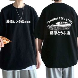Mens Tshirts Anime Drift Ae86 Initial D Double Sided T Shirt Oneck Short Sleeves Summer Casual Unisex R34 Skyline GTR JDM Manga 316