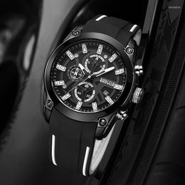 Wristwatches BAOGELA Men Clock Top Sports Watches Stainless Steel Waterproof Quartz Chronograph Luminous Hands Male Wristwatch