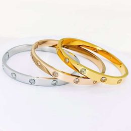 Designer Bracelets Luxury Brand Fashion Bangle Stainless Steel Classic Diamond Bracelets Jewellery for Men Women Party Wedding Accessories Gold beads/Silver/Rose
