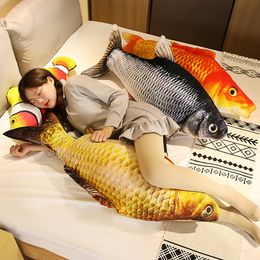 Plush Dolls 1pc 30120cm 3D Simulation Gold Fish Toys Stuffed Soft Animal Carp Pillow Creative Sofa Cushion Gift Kids Toy 230421