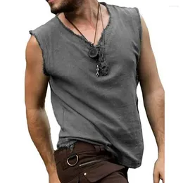 Men's Casual Shirts Tank Top Quick Dry Men Retro Sleeveless Summer Fabulous Ripped T-shirt For Home