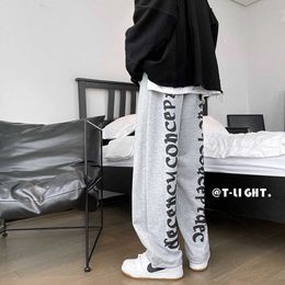 Men's Pants New Colored Letter Printed Pants Men 2022 spring Harajuku Streetwear Men Loose Hip Hop Sweatpants Casual Anklebanded Pants J230420