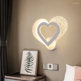 Wall Lamps Romantic Love Lamp Modern Simple Bedside Stair Led Lightcreative Personality Corridor Bedroom Mirror Light