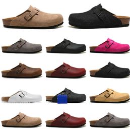 Clogs Boston Designer Sandals men women slide slippers Soft Footbed Clog Suede Leather Buckle Strap Shoes Unisex Woody Outdoor Indoor D8726