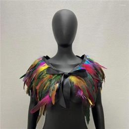 Scarves Gothic Style Colorful Feather Shawl Shoulder Wrap Cape Fake Choker Collar Halloween Party Masquerade Cosplay Costume Accessories