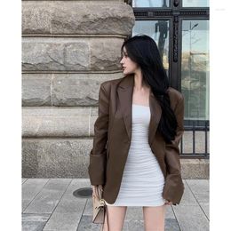 Women's Leather Pu Jacket Spring And Fall Temperament Suit Street Handsome Biker Women