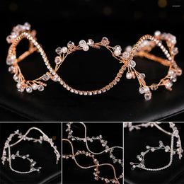 Hair Clips Alloy Accessories Rhinestones Decoration Band With Pearl For Women Care Products Gift Ly