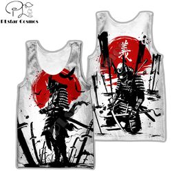 Men's Tank Tops Samurai Oni Mask Tattoo 3D All Over Printed Men vest Summer Harajuku Sleeveless T-shirt Unisex Casual Polyester Tank Tops BX-63 230421