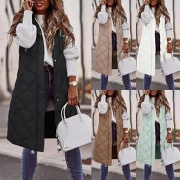 Women's Vests Sleeveless Vest Long Down Jacket Solid Color Hooded Padded Loose Females 2023 Ladies Fashion Casual Winter Coats