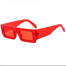Sunglasses Red Rectangular Simple Stylish And Durable Glasses For Both Men Women Sunshade Chameleons Sun Protection Against