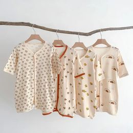 Pajamas Summer Thin Baby Pajama Soft Half Sleeve Baby Clothes Children's Pajamas Cotton Kids Sleepwear Rompers 231120