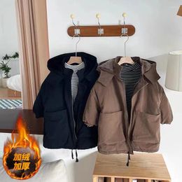 Down Coat Winter Keep Warm Boys And Girls Jacket Fashion Lining With Plush Fur Collar Hooded Heavy For Kids Jackets