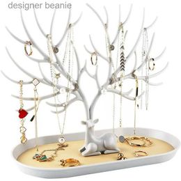 Jewelry Stand Creative Antlers Jewelry Display Stand Earrings Necklace Hanging Racks Pendant Bracelet Ring Organizer Holder Make Up TrayL231121