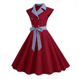 Casual Dresses S-5XL Women Robe Retro Vintage Dress 50s 60s Rockabilly Dot Swing Pin Up Summer Party Elegant Tunic Vestidos