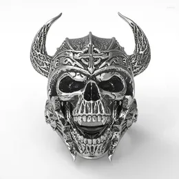 Cluster Rings Bull Head Skull Ring For Men Retro Personality Exaggerated Domineering Men's Jewellery Accessories 2 Colour Options