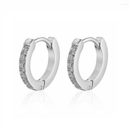 Hoop Earrings Stainless Steel Fashion Delicate Zircon Stone Thin Girfriend Gift For Him