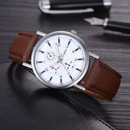 Wristwatches 2023 Top Brand Casual Watches Unisex Fashion Mesh Men And Women Leather Strap Quartz Analog Clock Gift