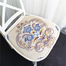 Pillow Embroidered Dinning Stool Kitchen Decor Chair Beaded Edge Seat Pad Office Cotton S 2023