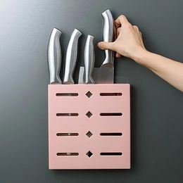 1pc, Knife Block, Knife Storage Block, Cutlery Knife Block, Household Punch-free Knife Rack, Wall-mounted Knife Holder, Knife Storage Rack, Kitchen Stuff