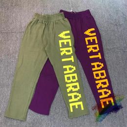 Men s Pants Green Purple Vertabrae Letters Sweatpants Men Women 2023fw Jogger Drawstring 231120