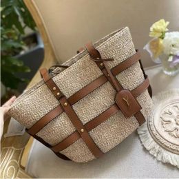 Beach Bags Women Designer Straw Plaited Rsaffia Women Tote Bag Busket Handbag Casual Summer Beach Large capacity Handbags Womens Shopping Bagss 30cm