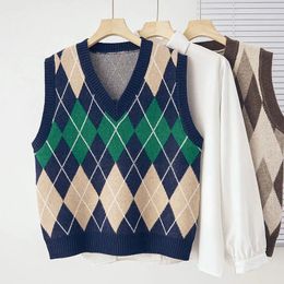 Women's Vests Autumn Knitted Tank Top Sweater Casual Cashmere Sleeveless Pullover Vintage X276