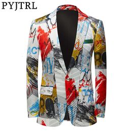 Party Show sweat suits for men Blazers New Fashion Printed Suit Casual Coat Singer Host Performance Dresss