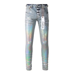 Designer stack jeans jeans europeo marchio viola jeans uomini jeans viola ricamo trapunte strappato per il marchio di tendenza pantalone da uomo vintage pieghetti snelli skinny jeans pantaloni